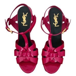 YSL Tribute hot pink patent leather , size 38.5